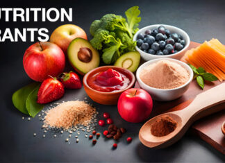 Grants for Nutrition: Superfoods and Lighter Fare Fruits, vegetables, and grains on a cutting board.