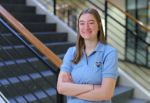 Hands-On Learning Shaped Senior’s Future in Exercise Science Portrait of senior Sarah Staudt, who is graduating in May from the Human Performance and Fitness Promotion (HPFP) program.